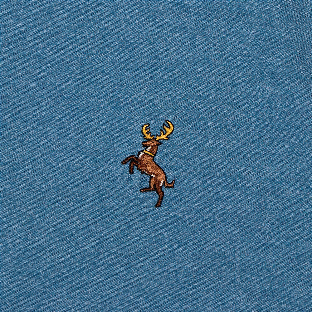 Men Deer Embroidery Polo