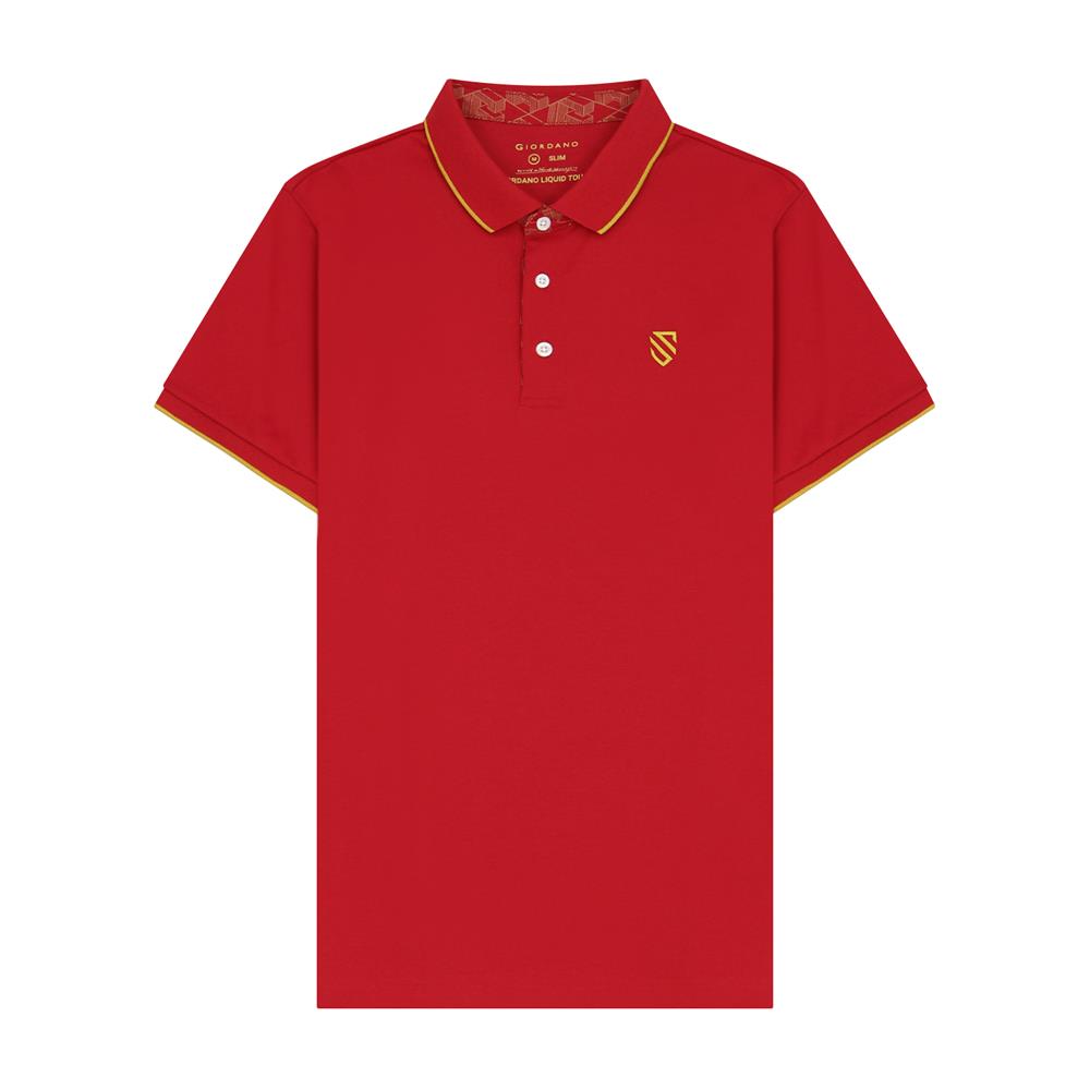 Giordano Men's Embroidered Polo-Red