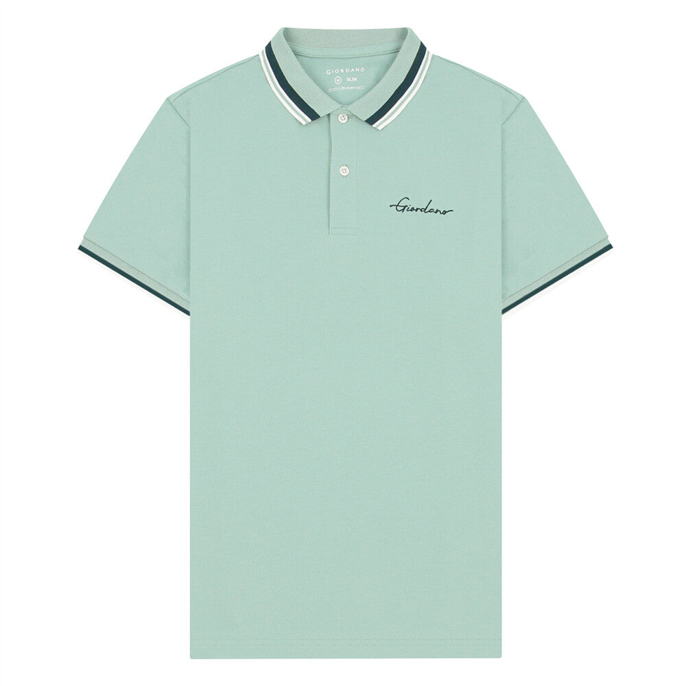 Men's Slim Fit Cotton Polo Shirt With Sailboat Embroidery