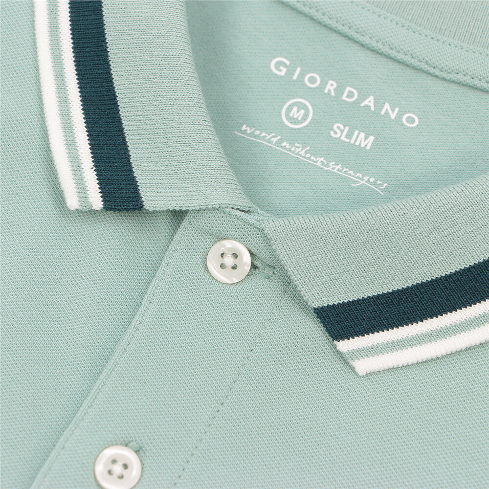 Men's Slim Fit Cotton Polo Shirt With Sailboat Embroidery