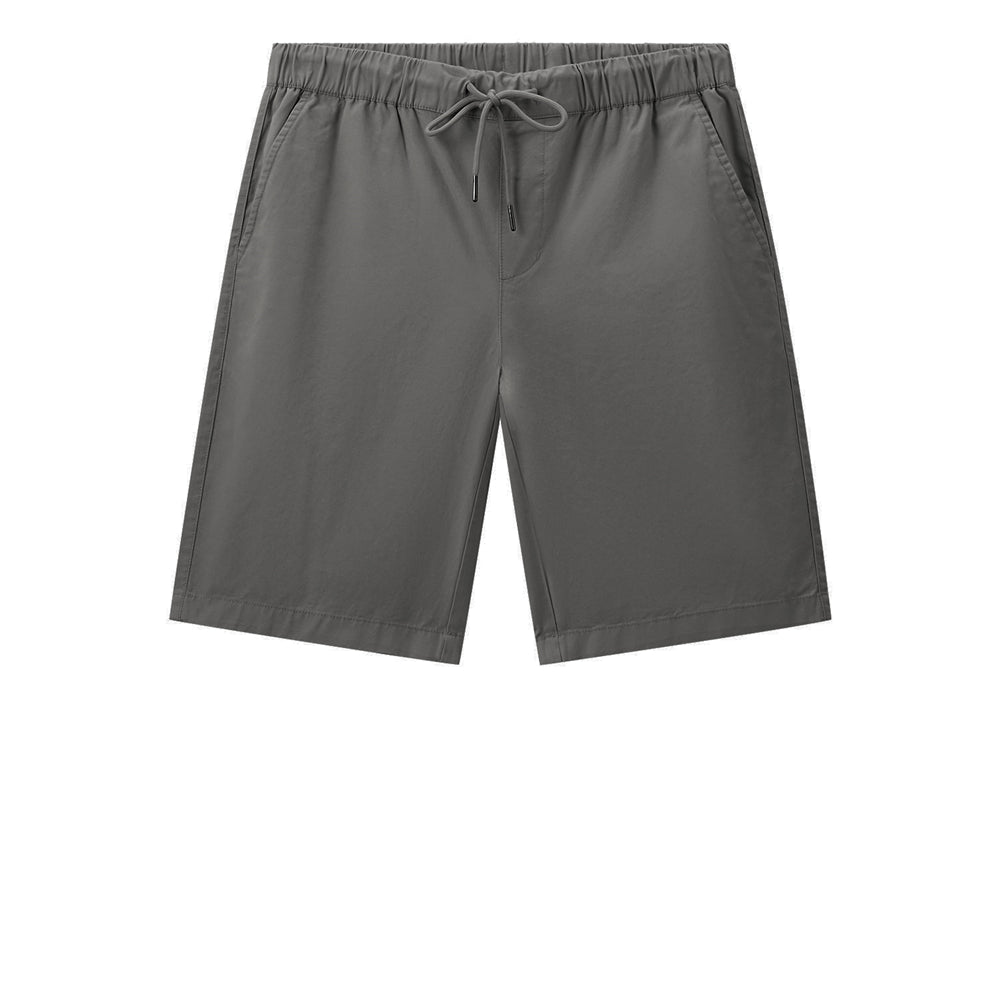 Men’s Relaxed Twill Mid-Rise Shorts with Elastic Waist