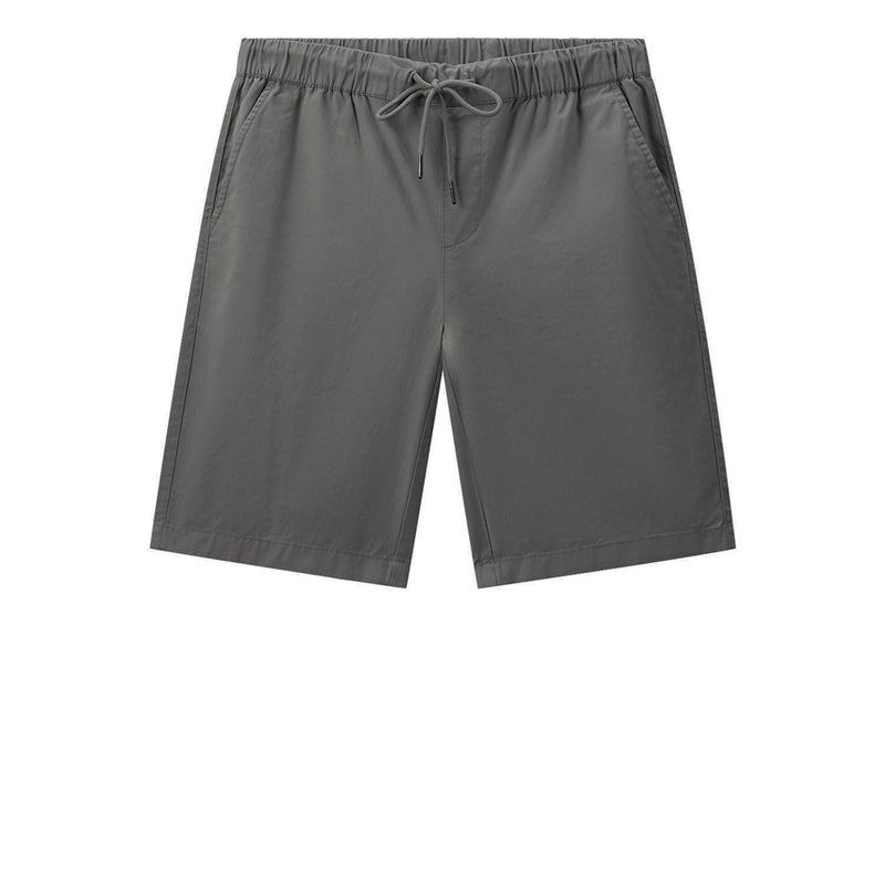 Men’s Relaxed Twill Mid-Rise Shorts with Elastic Waist