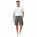 Men’s Relaxed Twill Mid-Rise Shorts with Elastic Waist