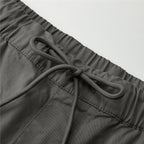 Men’s Relaxed Twill Mid-Rise Shorts with Elastic Waist