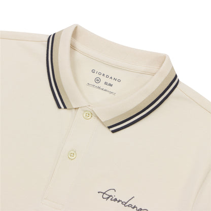 Men's Slim Fit Cotton Polo Shirt With Sailboat Embroidery