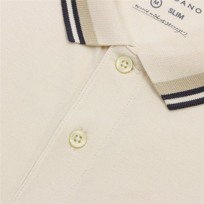 Men's Slim Fit Cotton Polo Shirt With Sailboat Embroidery