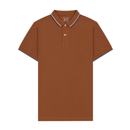 Giordano Men's Cotton Lycra Pique Slim Fit Polo-Brown