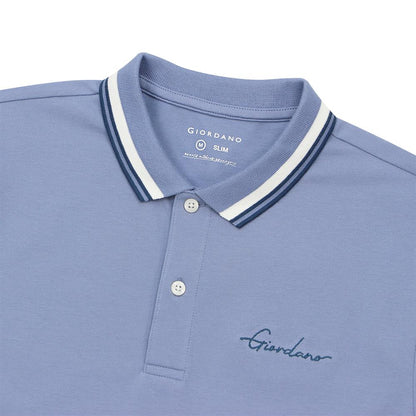 Men's Slim Fit Cotton Polo Shirt With Sailboat Embroidery