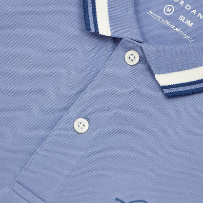 Men's Slim Fit Cotton Polo Shirt With Sailboat Embroidery