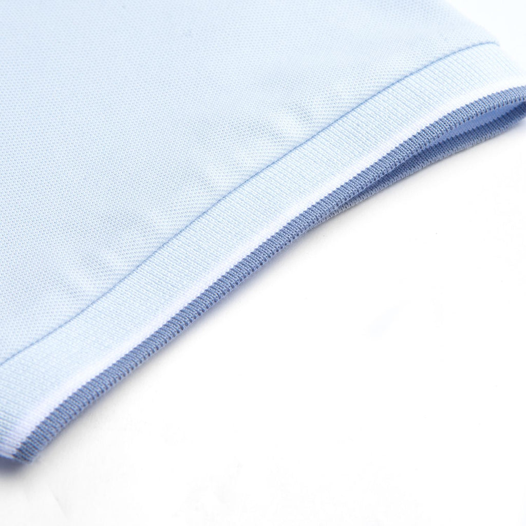 Men’s Slim Pique Polo with Contrast Collar & Signature Embroidery