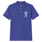 Kids’ Slim Fit Lion Embroidered Cotton Polo