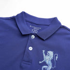 Kids’ Slim Fit Lion Embroidered Cotton Polo