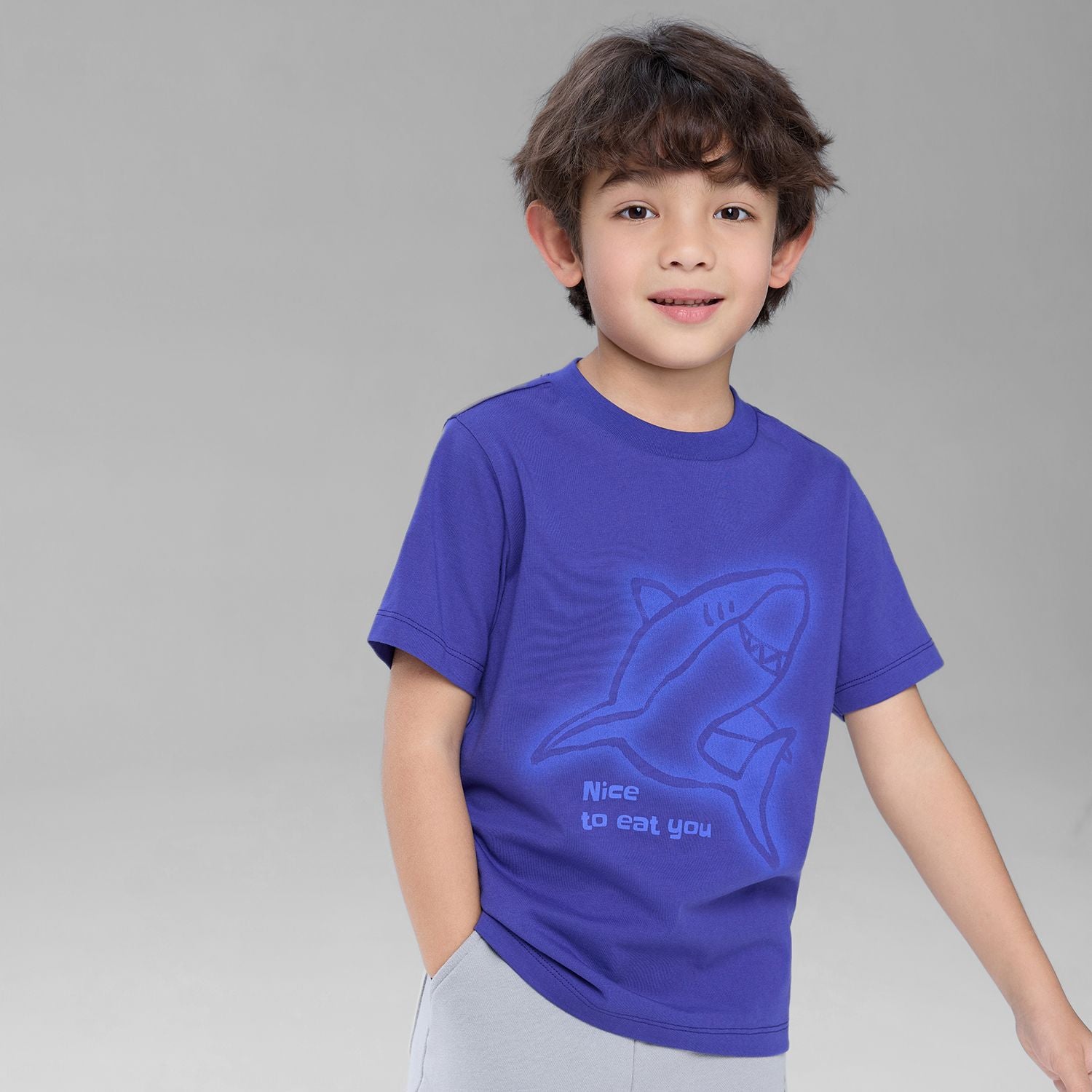 Kids' Nice To Eat You Printed Cotton Tee