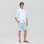 Men’s Slim Twill Bermuda Shorts with Stretch Waist
