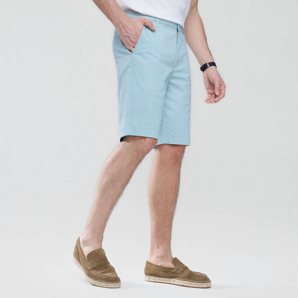 Men’s Slim Twill Bermuda Shorts with Stretch Waist