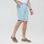 Men’s Slim Twill Bermuda Shorts with Stretch Waist