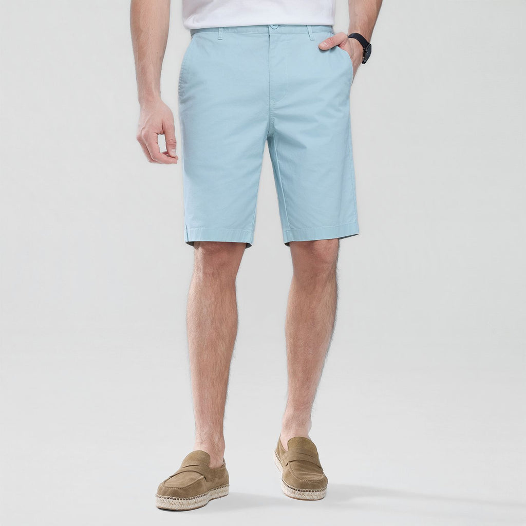 Men’s Slim Twill Bermuda Shorts with Stretch Waist