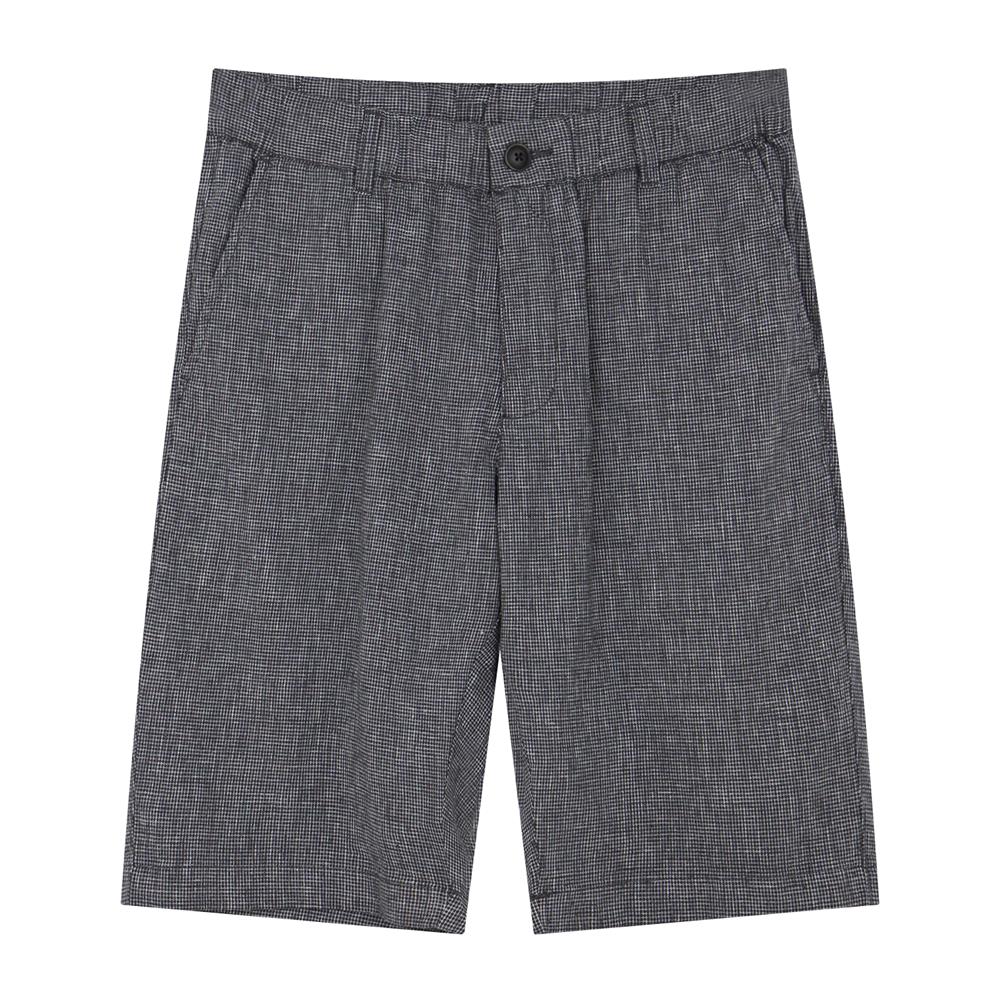 Giordano Men's Linen Cotton Bermuda Shorts: Slim Fit, Elastic Waist-Multicolor