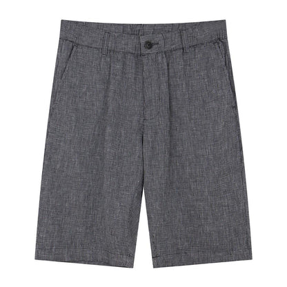 Giordano Men's Linen Cotton Bermuda Shorts: Slim Fit, Elastic Waist-Multicolor