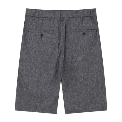 Men's Linen Cotton Bermuda Shorts: Slim Fit, Elastic Waist