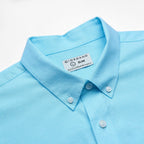Men’s Cotton Oxford Slim Fit Short-Sleeve Shirt with Embroidery