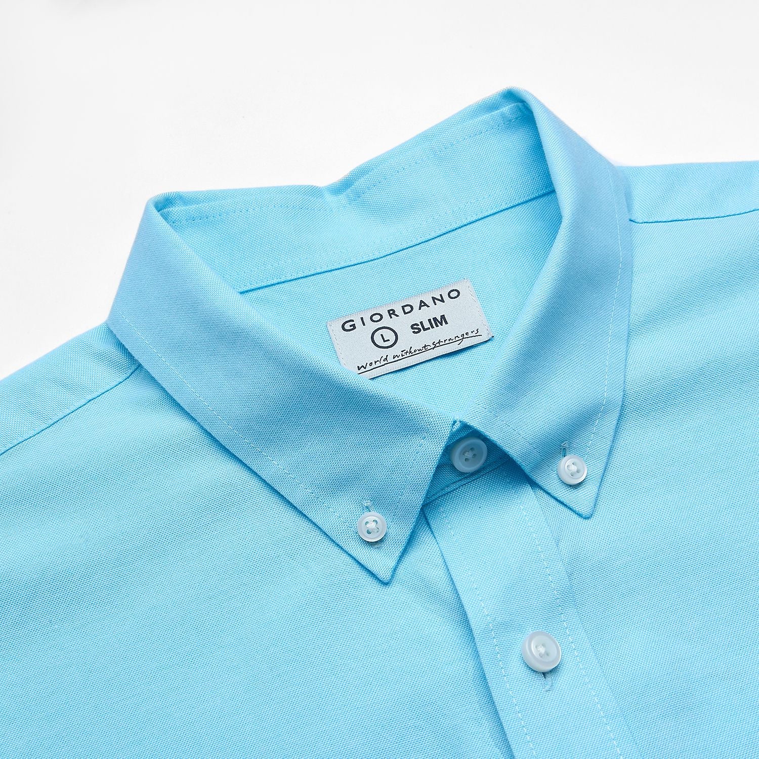 Men’s Cotton Oxford Slim Fit Short-Sleeve Shirt with Embroidery