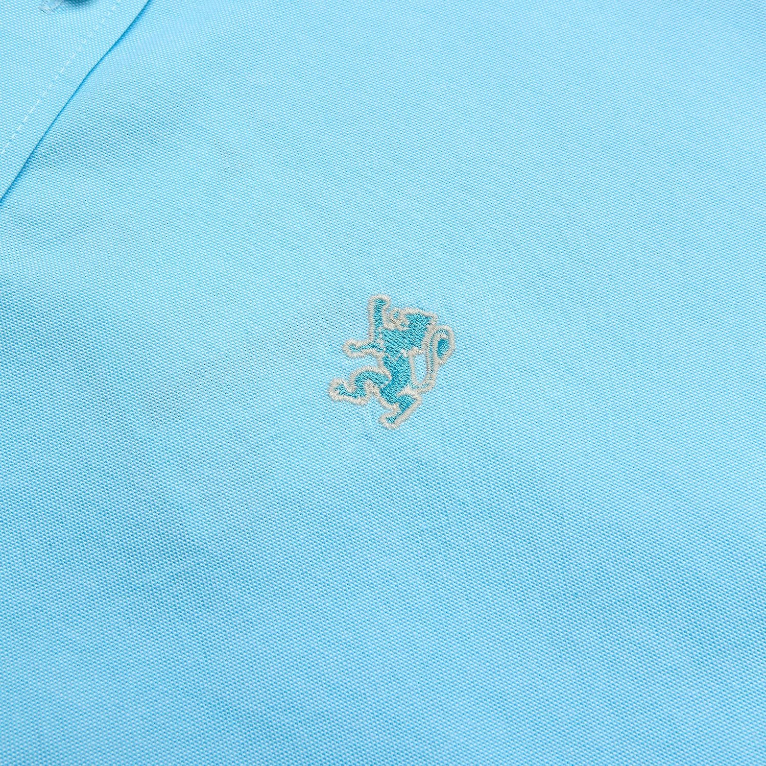 Men’s Cotton Oxford Slim Fit Short-Sleeve Shirt with Embroidery