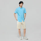 Men’s Cotton Oxford Slim Fit Short-Sleeve Shirt with Embroidery