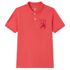 Kids’ Slim Fit Lion Embroidered Cotton Polo