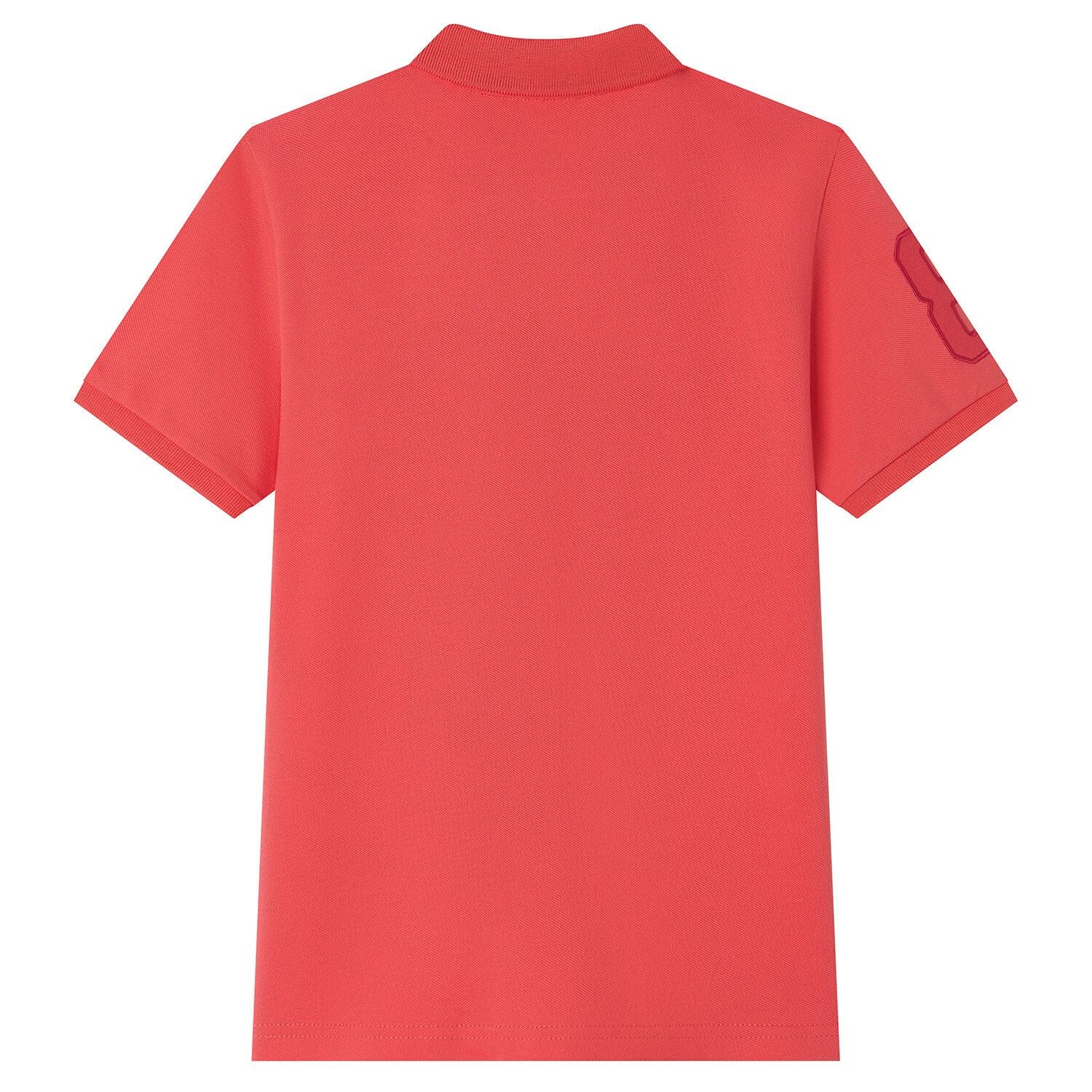 Kids’ Slim Fit Lion Embroidered Cotton Polo