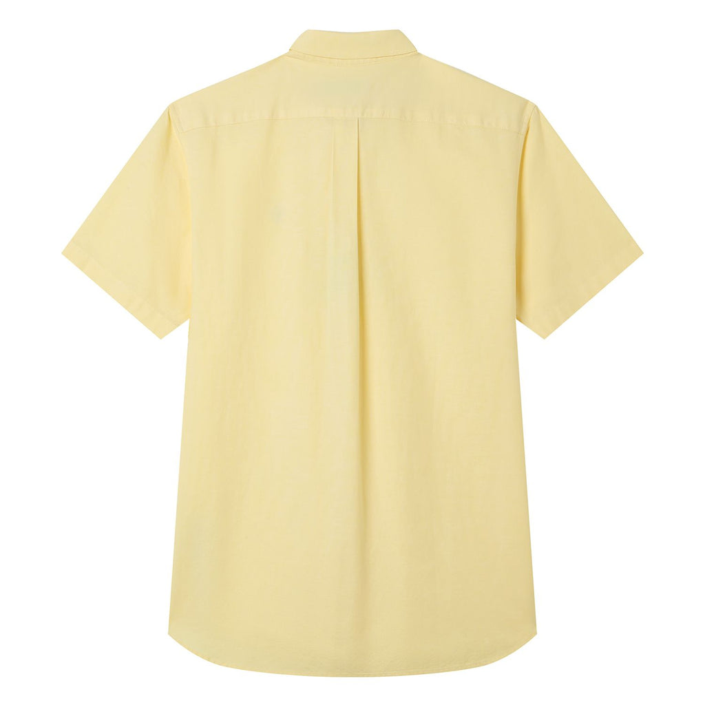Men’s Cotton Oxford Slim Fit Short-Sleeve Shirt with Embroidery