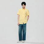 Men’s Cotton Oxford Slim Fit Short-Sleeve Shirt with Embroidery