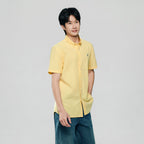 Men’s Cotton Oxford Slim Fit Short-Sleeve Shirt with Embroidery