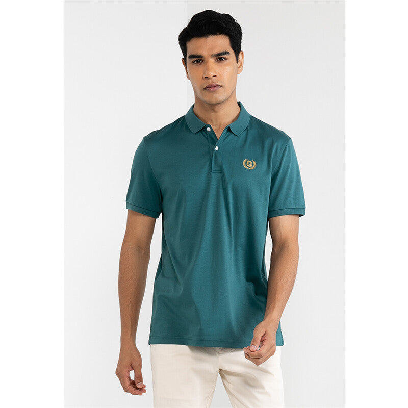 Giordano Men's Liquid Touch Polo: Slim Fit Comfort & Lasting Color-Green