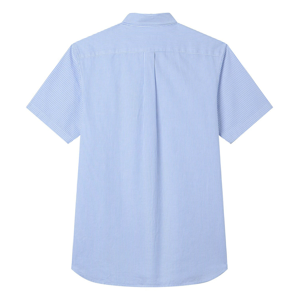 Men’s Cotton Oxford Slim Fit Short-Sleeve Shirt with Embroidery