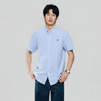 Men’s Cotton Oxford Slim Fit Short-Sleeve Shirt with Embroidery