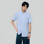 Men’s Cotton Oxford Slim Fit Short-Sleeve Shirt with Embroidery