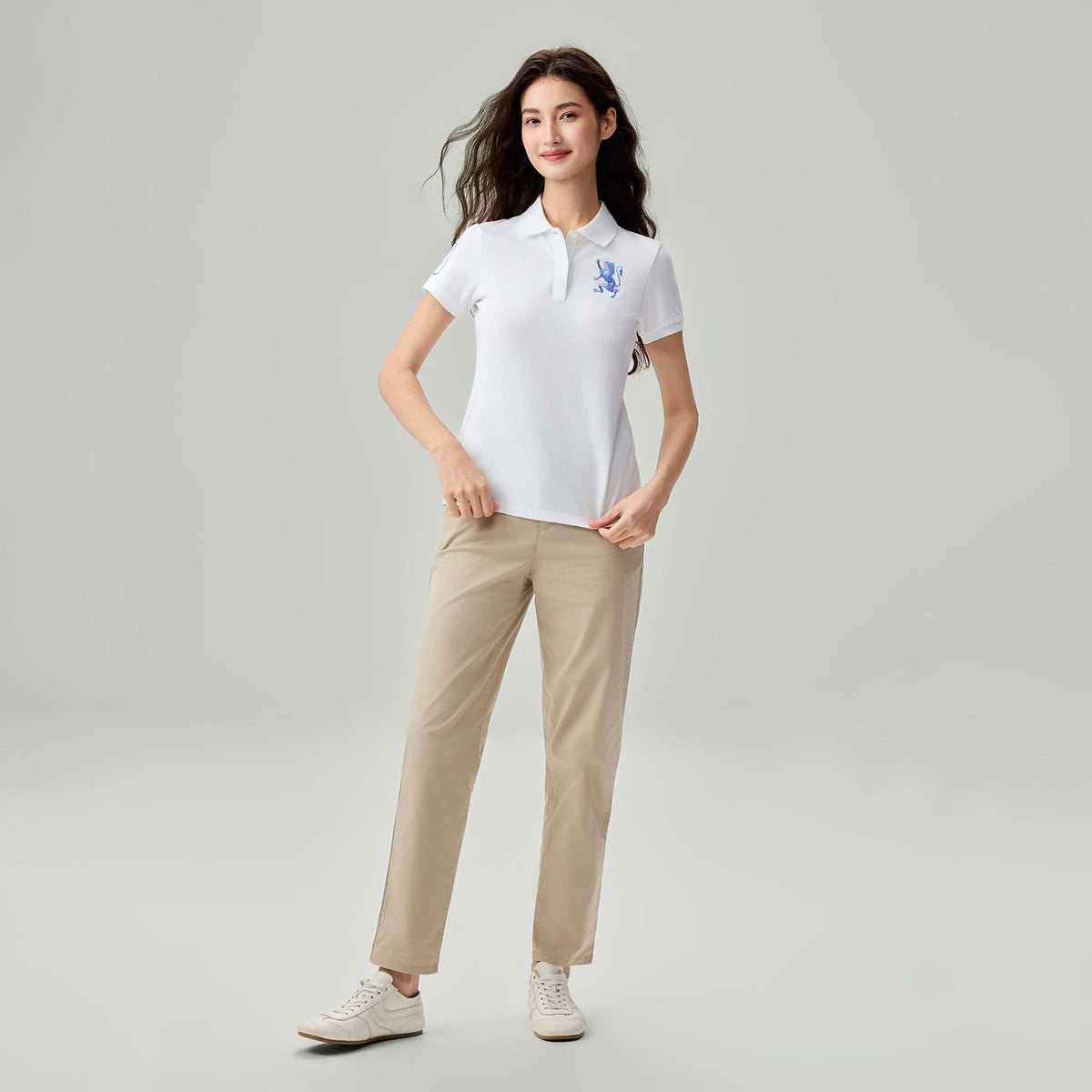 Women’s Slim Fit Embroidered 3D Lion Polo