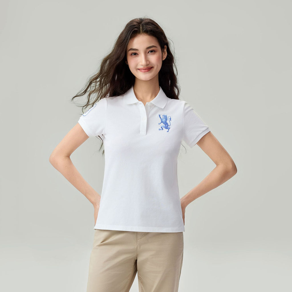 Women’s Slim Fit Embroidered 3D Lion Polo