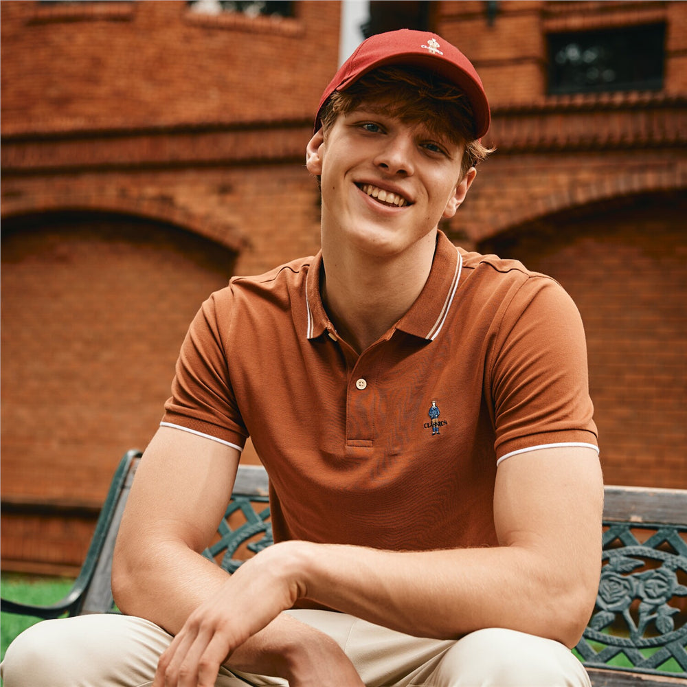 Giordano Men's Classic Men Polo-Brown