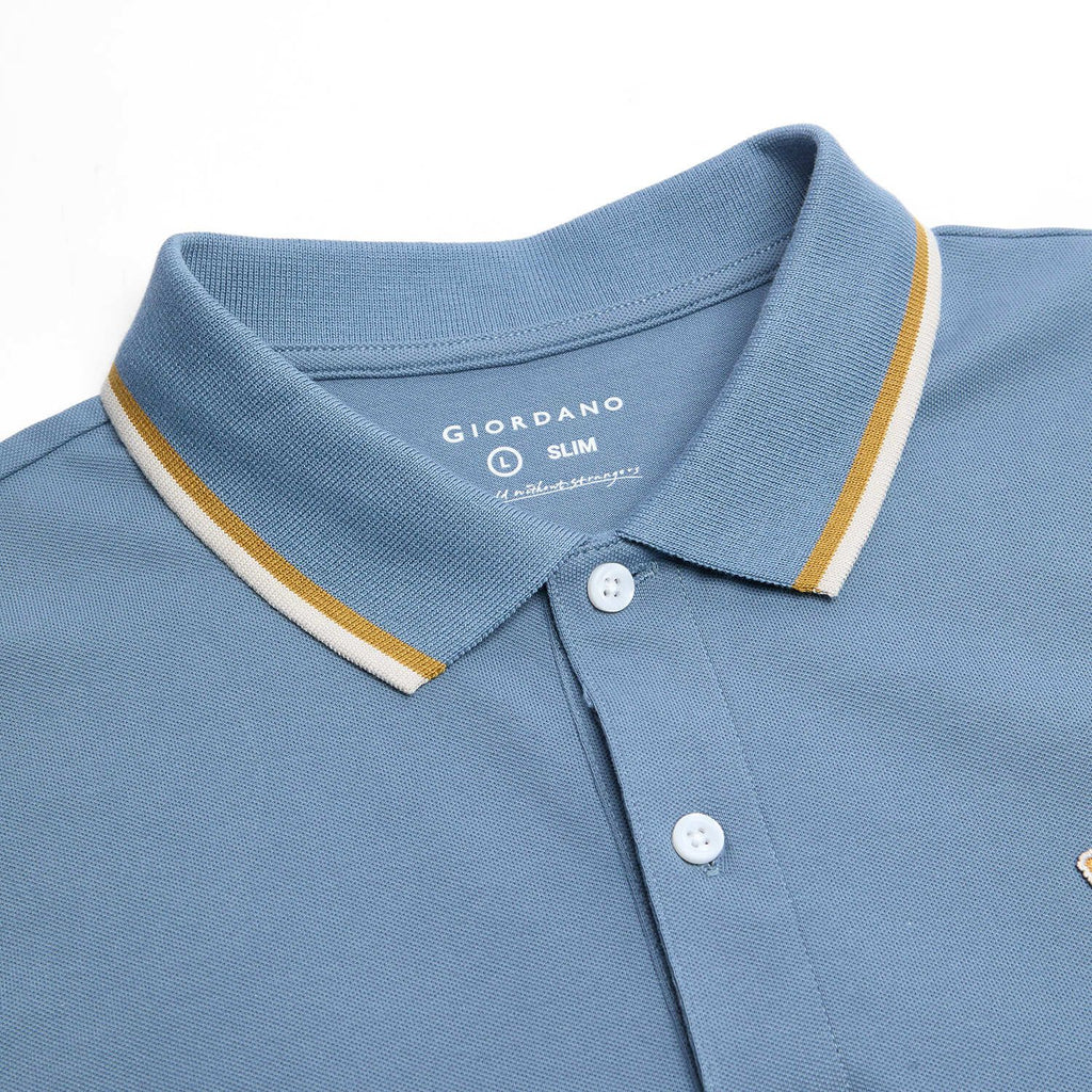 Men's Pique Embroidered Slim Polo