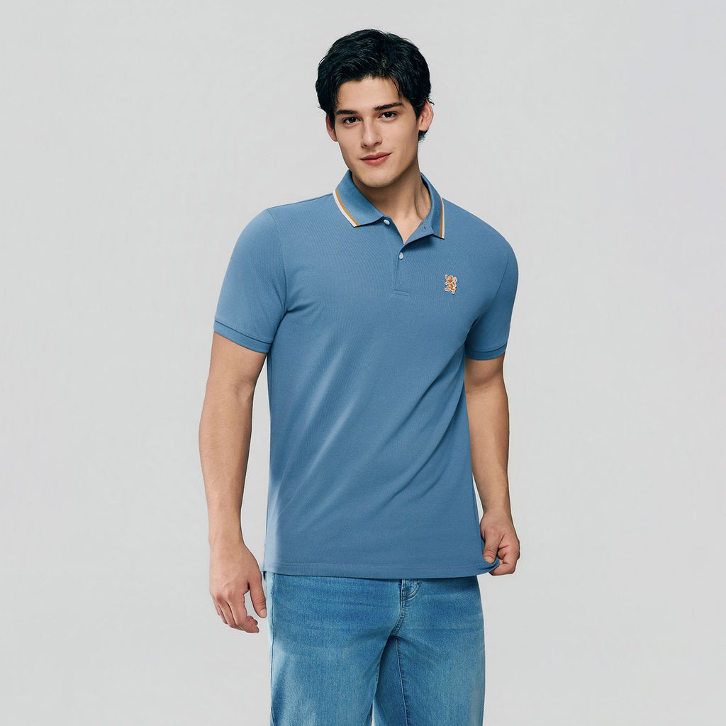 Men's Pique Embroidered Slim Polo