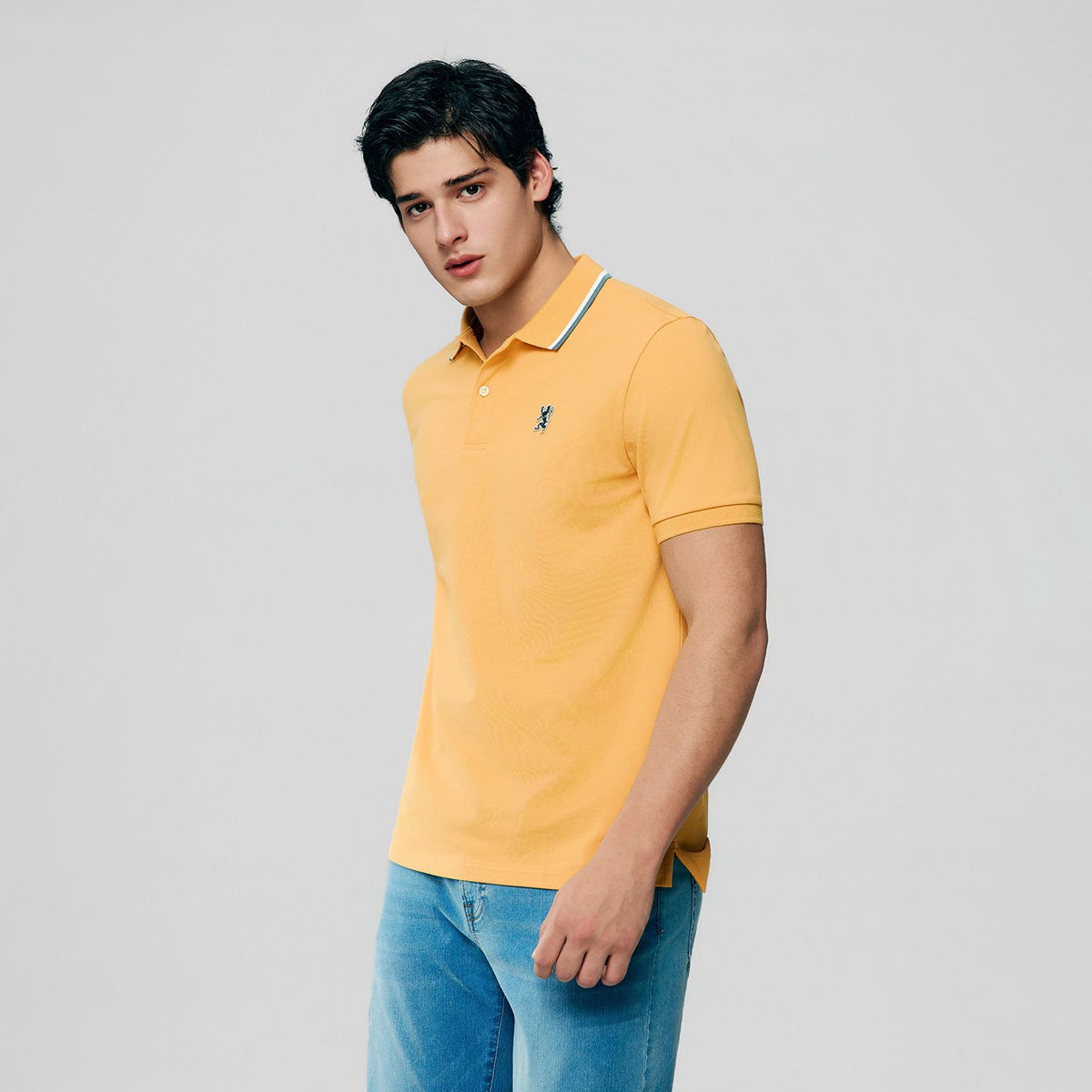 Men's Pique Embroidered Slim Polo