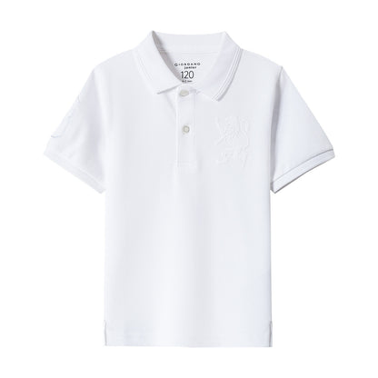Giordano Junior Embroidery Short Sleeve Bold Polo-White