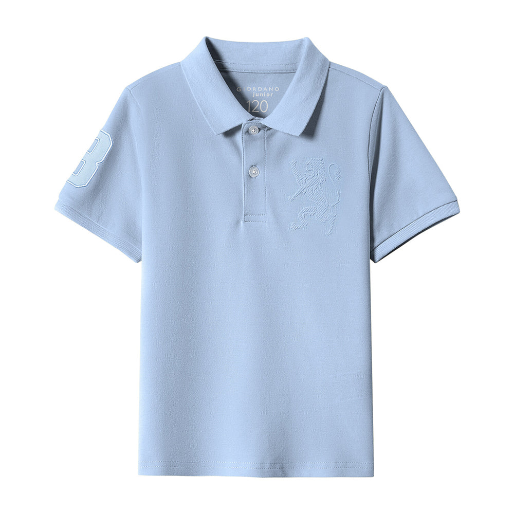 Giordano Junior Embroidery Short Sleeve Bold Polo-Blue