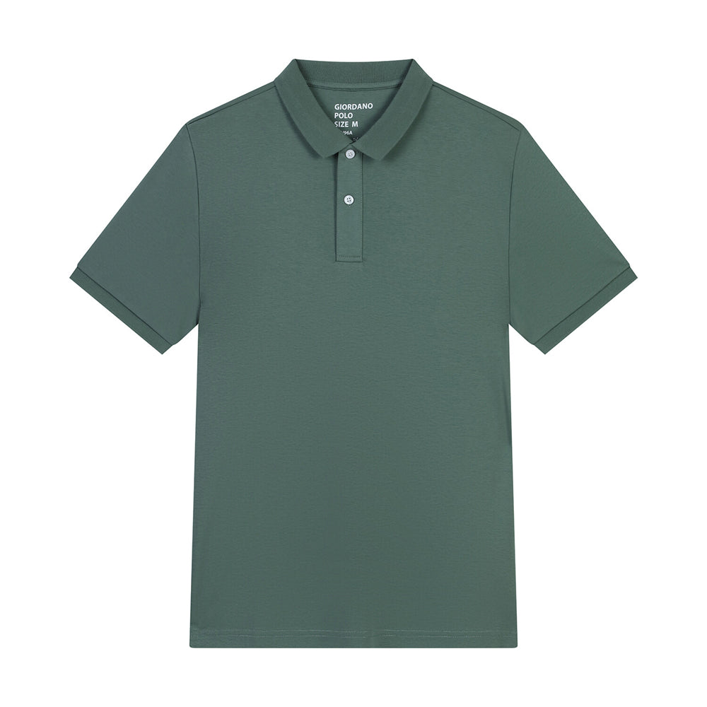Giordano Men's Liquid Touch Polo: Slim Fit Comfort & Lasting Color-Green