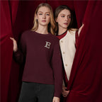 Giordano Women's Cozy Waffle Knit Sweatshirt-Red
