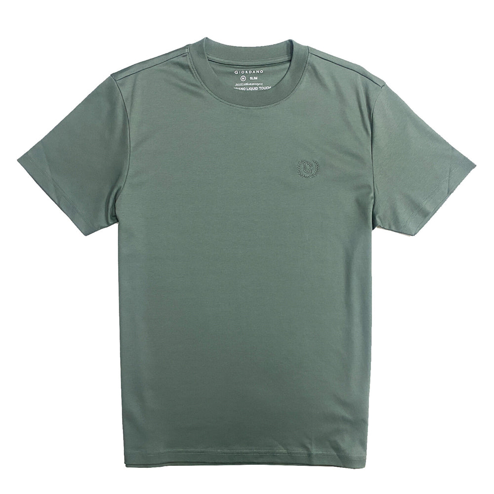 Giordano Men's Liquid Touch Slim Fit Crewneck Tee-Green