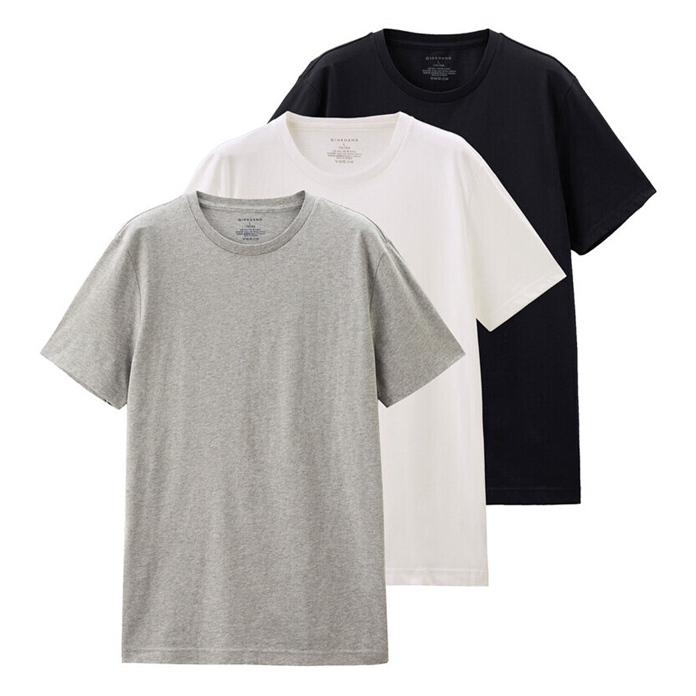 Giordano Men's Basic Tees (3-Packs)-Multicolor