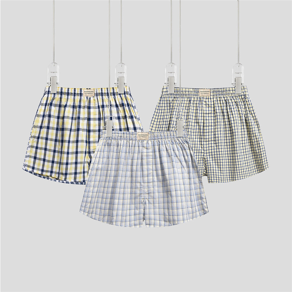 Men's Cotton Contrast Color Boxers (3Pcs/Pack)